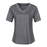 vermers HOT! Women's Henley Shirts V Neck Short