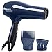 MYONAZ 1875 Watt Hair Dryer with Straightening Comb and Air Concentrator/Powerful and Quiet Hair Dryer with Nozzle - Create Salon Volume at Home up to 80% Faster with Less Frizz (Navy Blue)