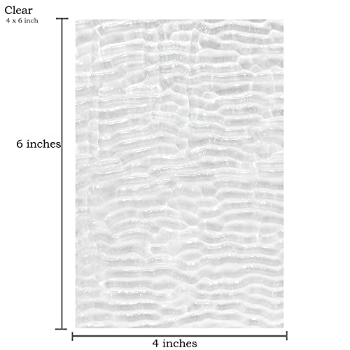 Lanyani 10 Sheets Clear Textured Stained Glass Sheets Pack, 4 x 6 inch