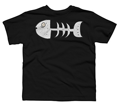 Fish Bone Boys Small Black Youth Graphic T Shirt Design