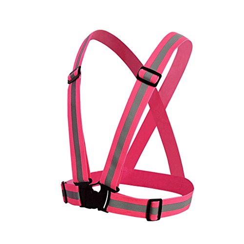 NONMON High Visibility Reflective Safety Vest Running Belt - Pink