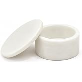 Queenza White Marble Salt Cellar with Lid | Handmade, Salt Box & Salt Container, For Kitchen Countertop
