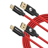 PowerBear Micro USB Cable 6ft [2 Pack] Gold Connectors & Braided Nylon | Android Charger Cable