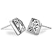 UHIBROS Diamond Shaped Earrings, Unisex Hypoallergenic Stainless Steel Earrings,Cubic Zirconia Stud Earrings Silver,1Pair