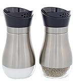 Juvale Set of 2 Salt and Pepper Stainless Shakers - 4oz - Black