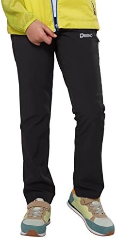 Deeko Black Water-Resistant Hiking Pants For Kids by (Black US-8/Asian-130)