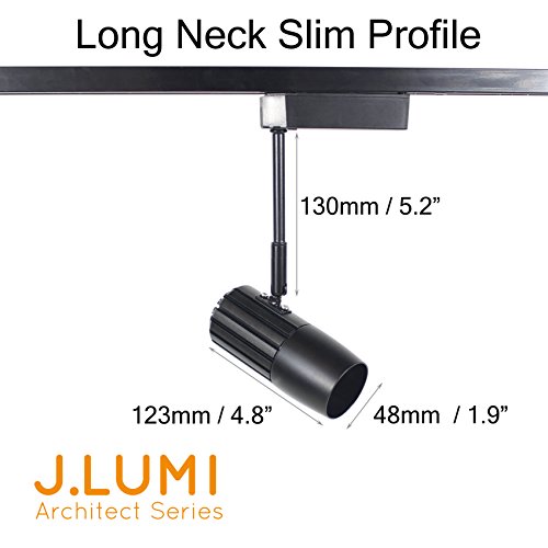 J.LUMI TRK9630 LED Track Light Fixture, 120V AC, 10 Watts, 3000K Warm White, CRI 80+, Aluminum Can, Contemporary Style, Track Light, Tracklight Heads, for Compatible Track Rail search RAL1002