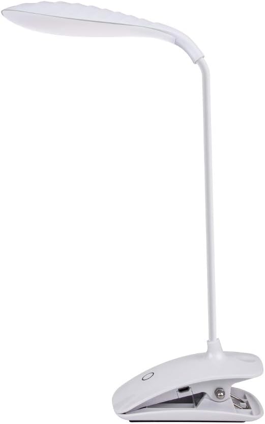 DEEPLITE Clip Light, Battery Operated Reading Light for Desk, Bed Headboard, 5W LED Clip lamp, Flexible Gooseneck, 3 Level Brightness, Touch Control