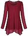 Hibelle Women's Roll-up Long Sleeve Round Neck Casual Chiffon Blouse Top