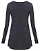 Lotusmile Women's tunic tops long sleeve, Vintage Tee Women's Solid Color Unique Split Cross oblique hem Loose Fit tops and blouses for women Carbon Gray XX-Large