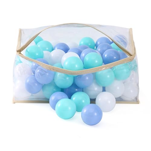 MoonxHome Ball Pit Balls for Toddlers, BPA Free Crush Proof Plastic Toy Balls for Ball Pit, Children's Pool Water Toys, Macaron Ocean Balls for Play Tent 2.15 Inch Pack of 100…