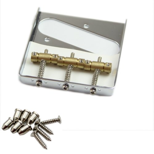 TStoy New Chrome 3 Copper Saddle Ashtray Bridge For Telecaster TELE Electric Guitar