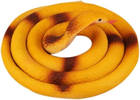 Fund Lifelike Snakes Scary Gag Gift Incredible Creatures Chain cobra Snakes 50" Rain Forest Snake Toys Wild Life Snakes 132cm Length Yellow