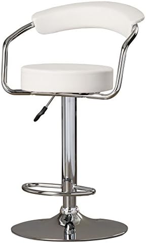 Wade Logan Adjustable Height Retro Style Faux leather Swivel Bar Stool - Set of 2 (White)