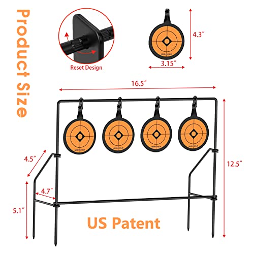 Ideagle BB Gun Targets, Auto Resetting Metal Spinning Target Airsoft