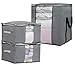 SLEEPING LAMB Large Capacity Storage Bag Container Multized Duvet Comforter Closet Organizations Breathable Household Home Storage Bins with Clear Window, 3 Pack, Grey