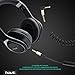 havit 3.5mm Audio Cable Cord, Flat 90 Degree Right Angle AUX Cable with Steel Spring Relief for Headphones, iPods, iPhones, iPads, Home/Car Stereos and More (Black)