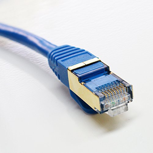 Tera Grand - Premium CAT7 Double Shielded 10 Gigabit 600MHz Ethernet Patch Cable for Modem Router LAN Network - Built with Gold Plated & Shielded RJ45 Connectors, 14 Feet Blue - Thumbnail 5