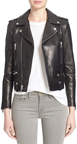 Women's Lambskin Leather Bomber Biker Jacket - Winter Wear - Extremely Soft & Smooth