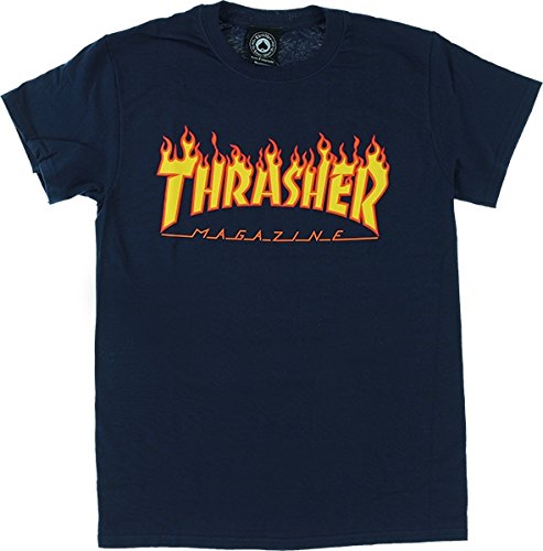 ThrasherMagazine Flame Navy X-Large T-Shirt