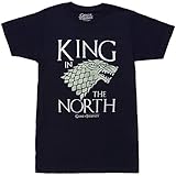 Game of Thrones King in The North Stark Sigil Adult T-Shirt - Navy (Large)