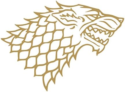 House Stark Vinyl Sticker Decals for Car Bumper Window Laptop (12" x 8.84", Gold)