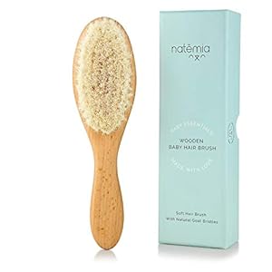 Natemia Quality Wooden Baby Hair Brush for Newborns & Toddlers | Natural Soft Bristles | Ideal for Cradle Cap | Perfect…