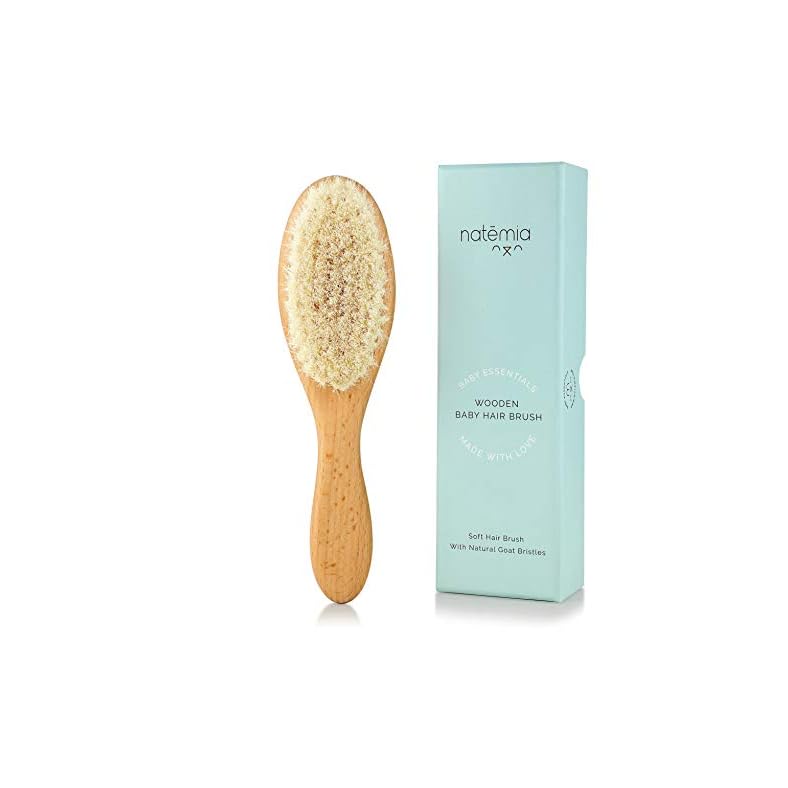 Natemia Quality Wooden Baby Hair Brush for Newborns & Toddlers | Natural Soft Bristles | Ideal for Cradle Cap | Perfect…