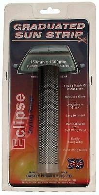 Anti-Glare Sun Strip Graduated Black Gloss Car Sun Strip - Easy To Fit