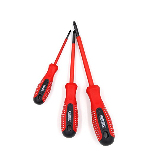 Kuke Manual Multifunction Insulating 7 Pieces Screwdriver Set ,Flat-Head and Phillips-Head Screwdriver Slotted Non-Slip Wide Comfortable Handle Micro-Fine Grip, Heavy Duty, Rust Resistant