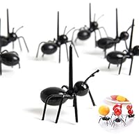 36 Pcs Ant Food Picks,Hapy Shop Animal Fruit Toothpicks Reusable Dessert Fork Cocktail Forks Tasting Appetizer Forks Set Mini Cake Forks,Black with Box