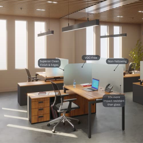 VaRoom - Desk Divider and Desk Dividers for Students. Desk Privacy Panel and Privacy Shields for Student Desks. Privacy Divider. Frosted Acrylic Clamp-on Desk Partition - 47” W x 18”H Divider