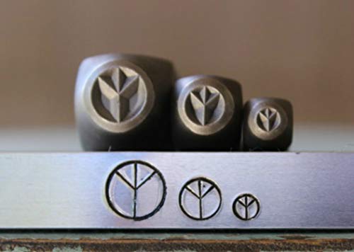 Brand New 7mm, 5mm and 3mm Peace Sign Metal Punch Design 3 Stamp Set - Supply Guy - CH-214215216