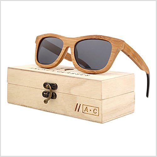 JapanX Bamboo Sunglasses & Wood Wooden Sunglasses for Men Women, Polarized Lenses Gift Box – Wooden Vintage Wayfarer Sunglasses - Bamboo Wood Wooden Frame – New Style Sunglasses