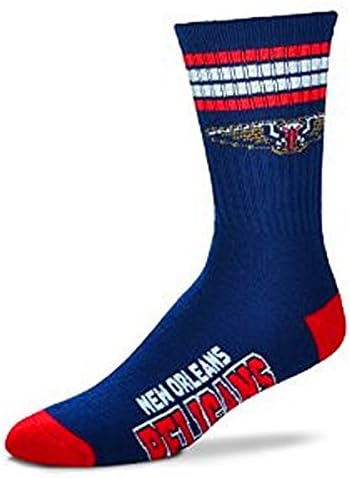 NBA 4 Stripe Deuce Socks - Men’s Large (fits 10-13) 10 Teams Available (New Orleans Pelicans)