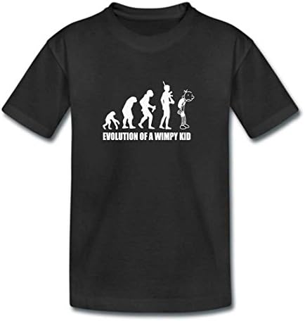 MITEES Childrens Black Evolution of A Wimpy Kid Tshirt - Kids Girl Boys