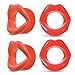 4 Pieces Silicone Face Slimmer Mouth Tightener Rubber Anti-wrinkle Anti-aging Mouth Muscle Tightener Face Exercise Lips Trainer Face-lift (4 pcs, 2 Red and 2 Pink)