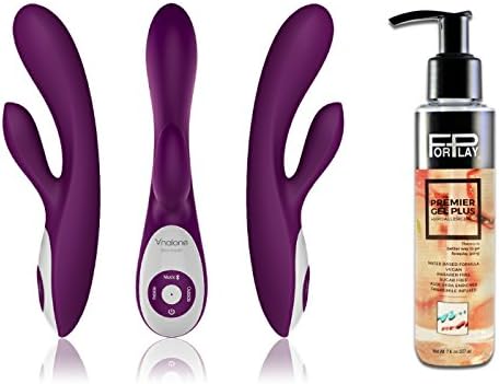 Nalone Rhythm X2 Voice Activated Rabbit BlueTooth Massager and Free Premium Water-based Hypoallergenic Personal Lubricant ForPlay Premier Gel Plus 7 Oz