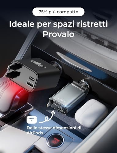 Caricatore Auto USB C 57 W [2025 Super Mini] Accendisigari USB C [75% Più Piccolo] Ricarica Rapido Caricabatterie, Regali per Lui fit iPhone 16 15 14 13 12 Pro Max iPad Galaxy S25 S24 Ultra