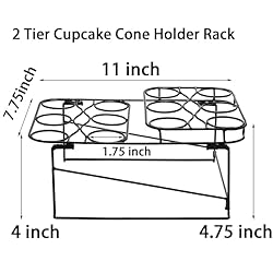 TOPZEA 2 Pack Ice Cream Cone Racks with 12