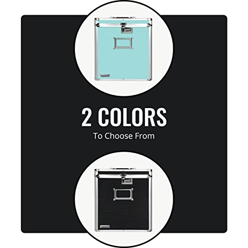 Vaultz Vinyl Record Storage Box Locking 50 Album Holder & Organizer