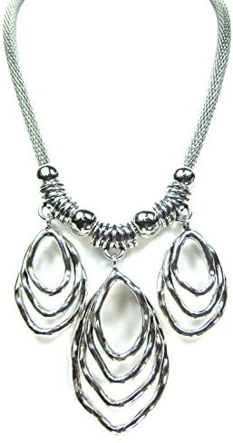 Madison Kate Gorgeous Vintage Hammered Oval Bib Statement Necklace