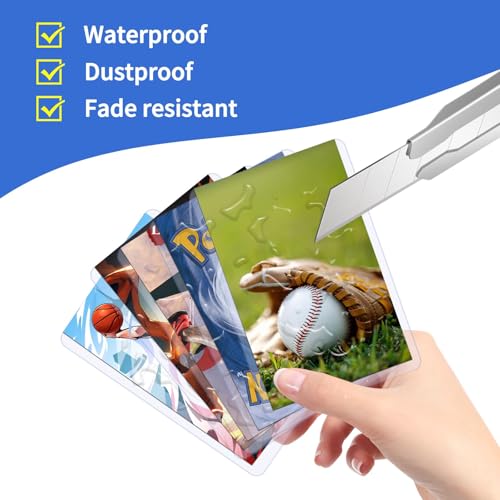 LBOYLOVE® 200 Card Sleeves Top Loaders for Cards, 3""X4"" Baseball Cards Protectors Hard Plastic, Premium Toploaders Holder for Trading Sports Football Game Card(100 Top Loaders + 100 Penny Sleeves)