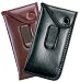 Economy Eyeglass Clip case with Flap Snap button velcro clousure (Brown)