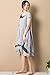 Azbro Women's Ink Painting Print Short Sleeves Loose Fit Plus Size High-Low Dress,Grey Blue,Large