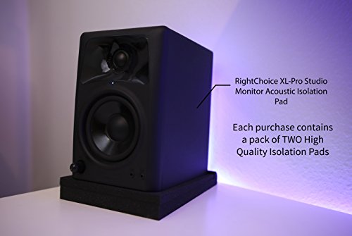XL-Pro Studio Monitor Isolation Pads for 6.5" - 8" Inch Speakers, Pair of Two | Audiophile High Density Acoustic Dampening Stands for Most Large Speakers