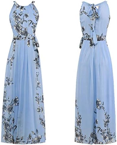 DDD Womens Bohemia Floral Chiffon Long Dress Summer Beach Maxi Dress