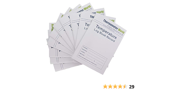 Paquete de 10 libros de registro de temperatura de 6 meses de ...