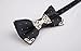 Ysiop Men Silk Solid Bow Tie Pre-tie Bowtie Hollow Sequin Cravat with Gift Box Black