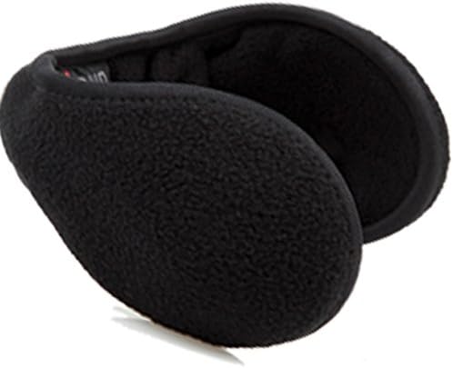 Mens Black Fleece Ear Warmers (BLACK)